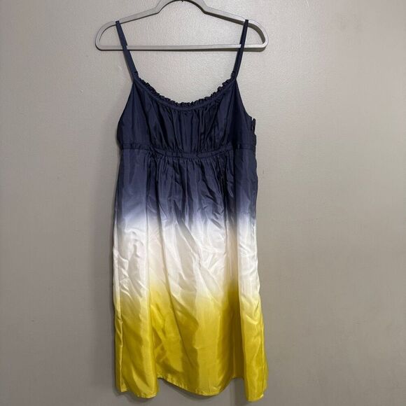 LOFT Ann Taylor silk ombré 3 color dress size 8 - Picture 2 of 7